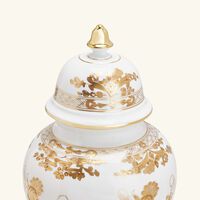 ginori 1735 oriente italiano potchie vase with cover large gold
