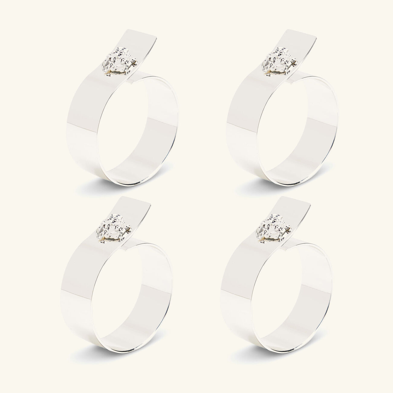 Medusa Napkin Ring Silver Plated Set Of 4 versace medusa napkin ring silver plated set of 4