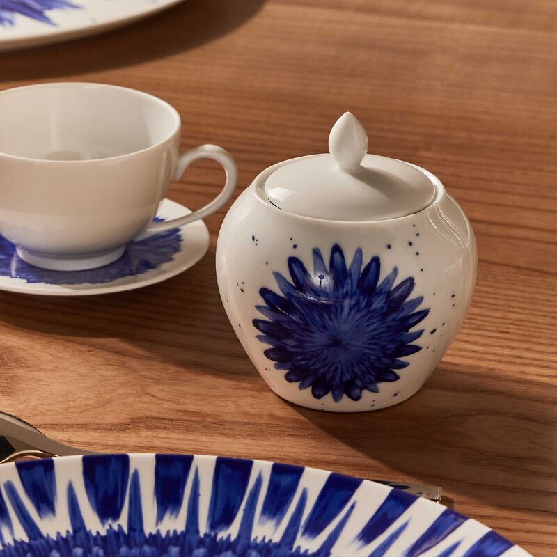 bernardaud in bloom sugar bowl blue
