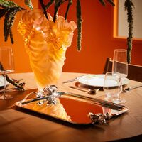 كريستوفل صينية الضيافة أنيمون مستطيلة كبير جدًا باللون الفضي