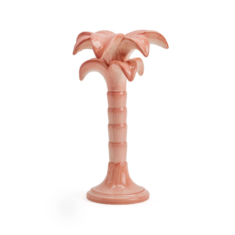 Palm Candlestick Holder - Pink - Medium, large