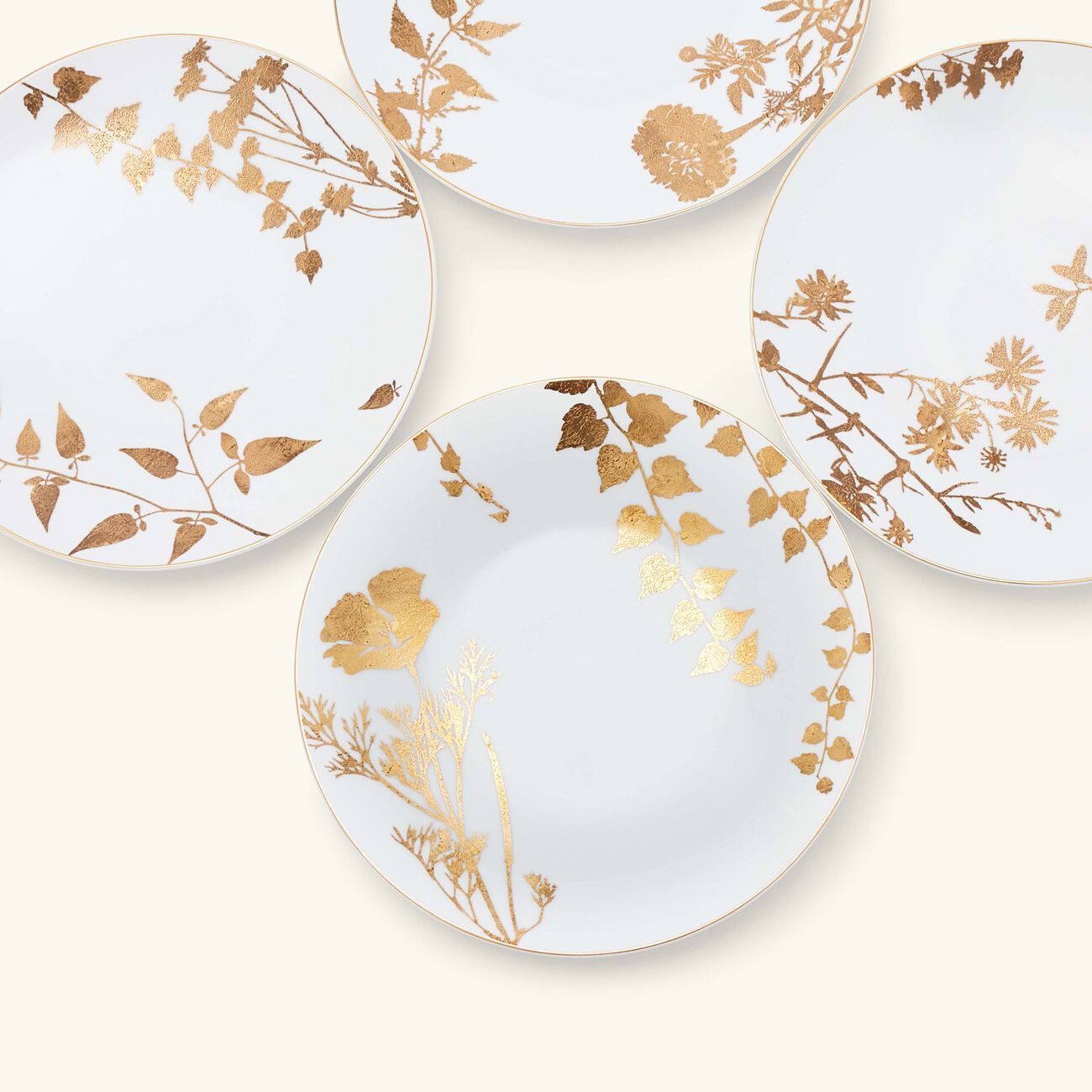 bernardaud v g tal or dessert plate round gold 21cm set of 4