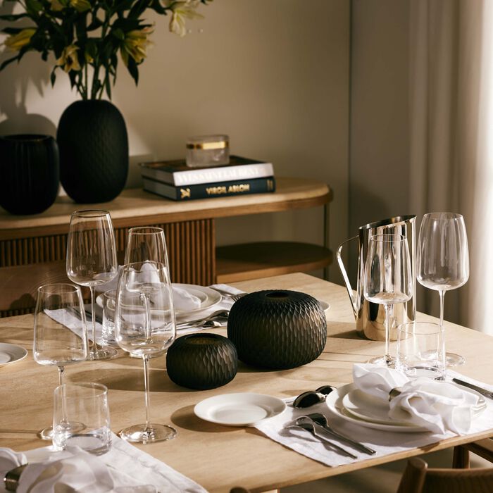 روكل مزهرية ميتامورفوسيس مستديرة صغيرة باللون الأسود الدخاني