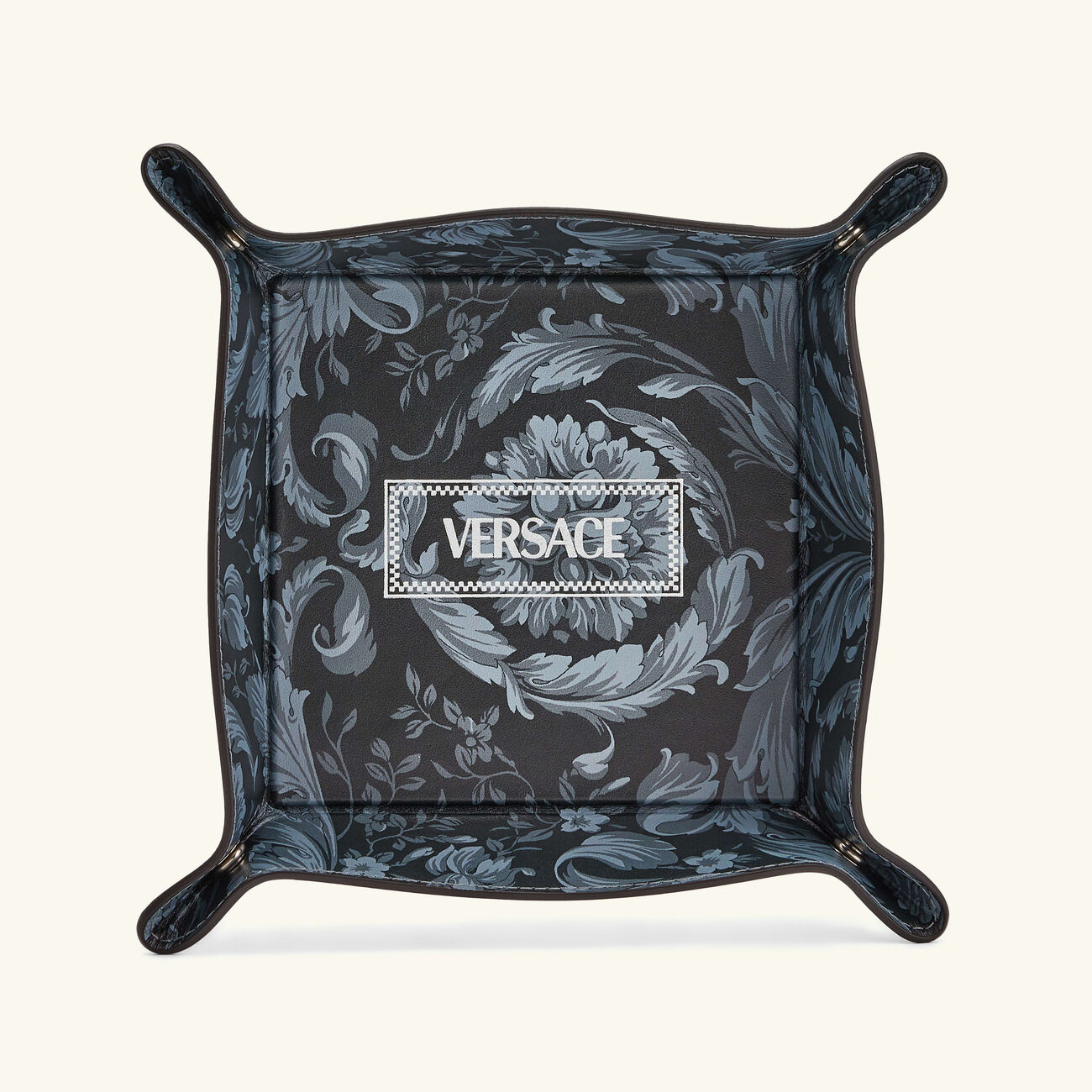 Barocco Trinket Tray Square Small Grey versace barocco trinket tray square small grey