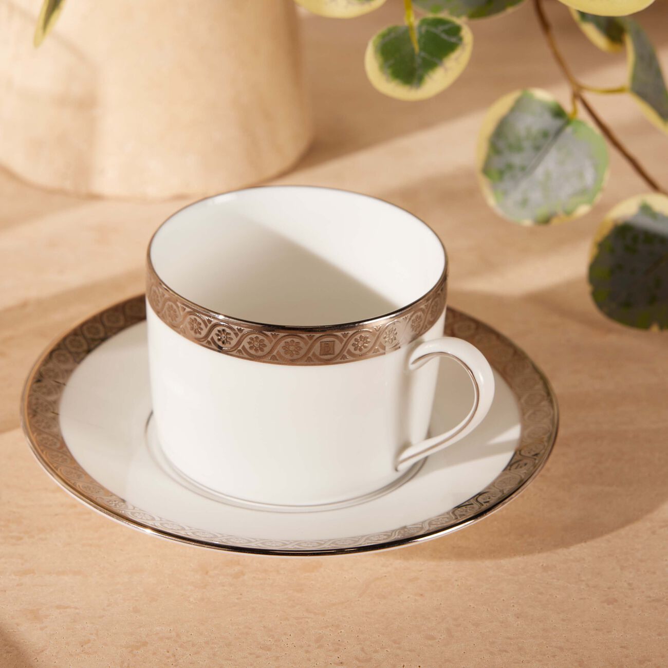 Torsade Tea Cup & Saucer Silver bernardaud torsade tea cup saucer silver