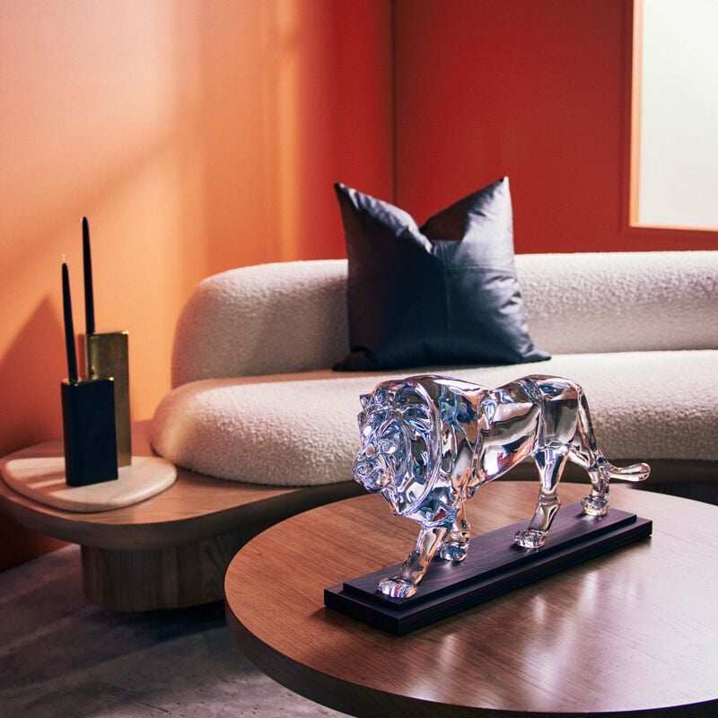 baccarat cecil lion sculpture extra large clear