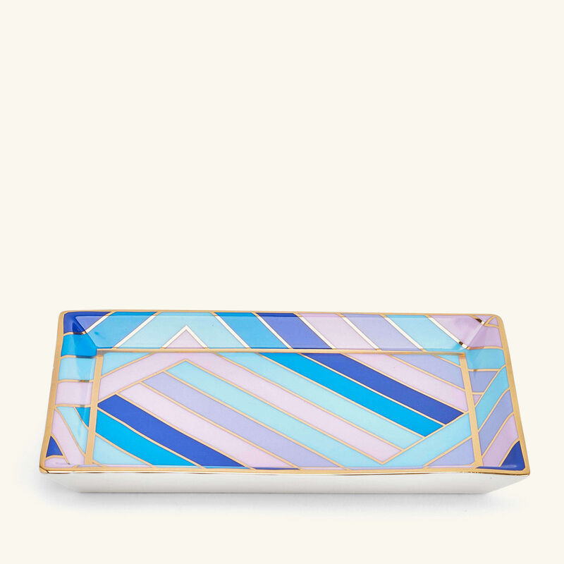 جوناثان أدلر صينية الحلى والمجوهرات سكالا مستطيلة صغيرة زرقاء