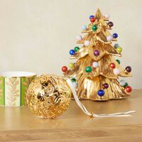 كرة زينة لشجرة الكريسماس صغيرة باللون الذهبي كريستوفل كرة زينة لشجرة الكريسماس صغيرة باللون الذهبي