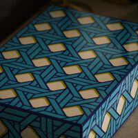 jonathan adler basketweave decorative box large blue