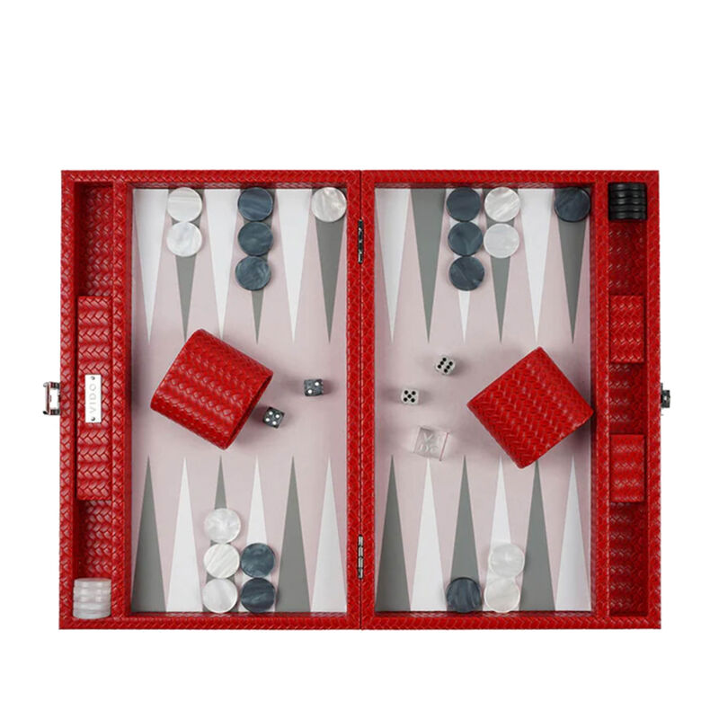 Ruby Braided Backgammon Set, large