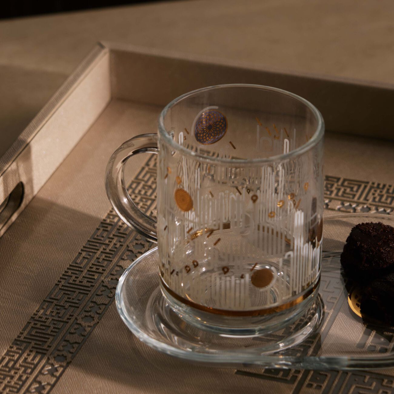 Hayat Mug and Saucer Gold Set of 4 dimlaj hayat mug and saucer gold set of 4