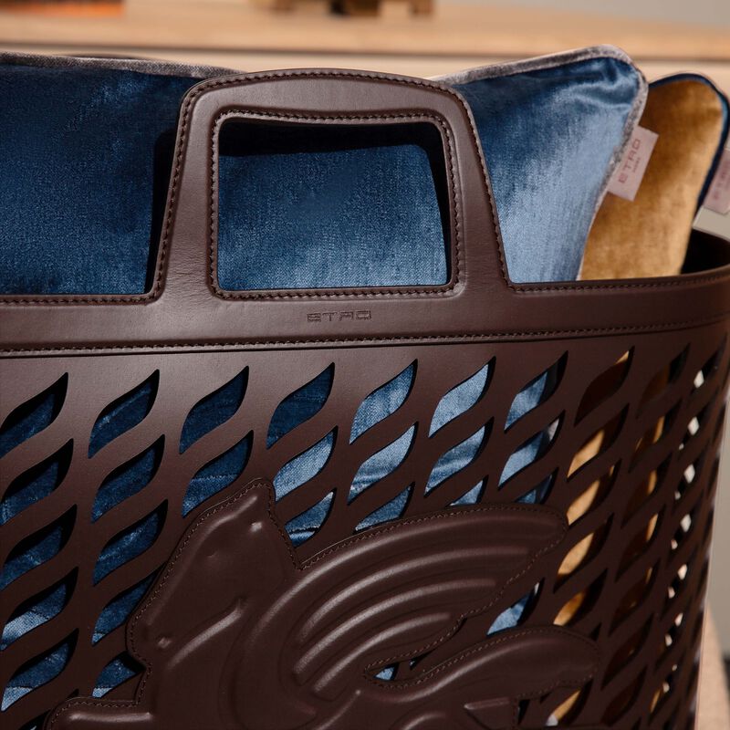 etro drill leather basket brown