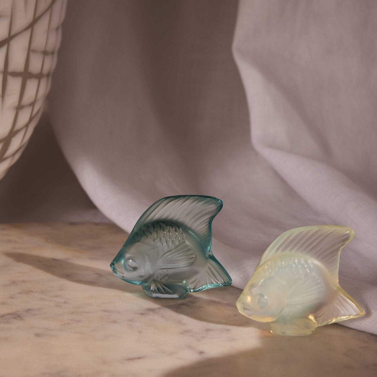 lalique fish figurine mini persepolis blue