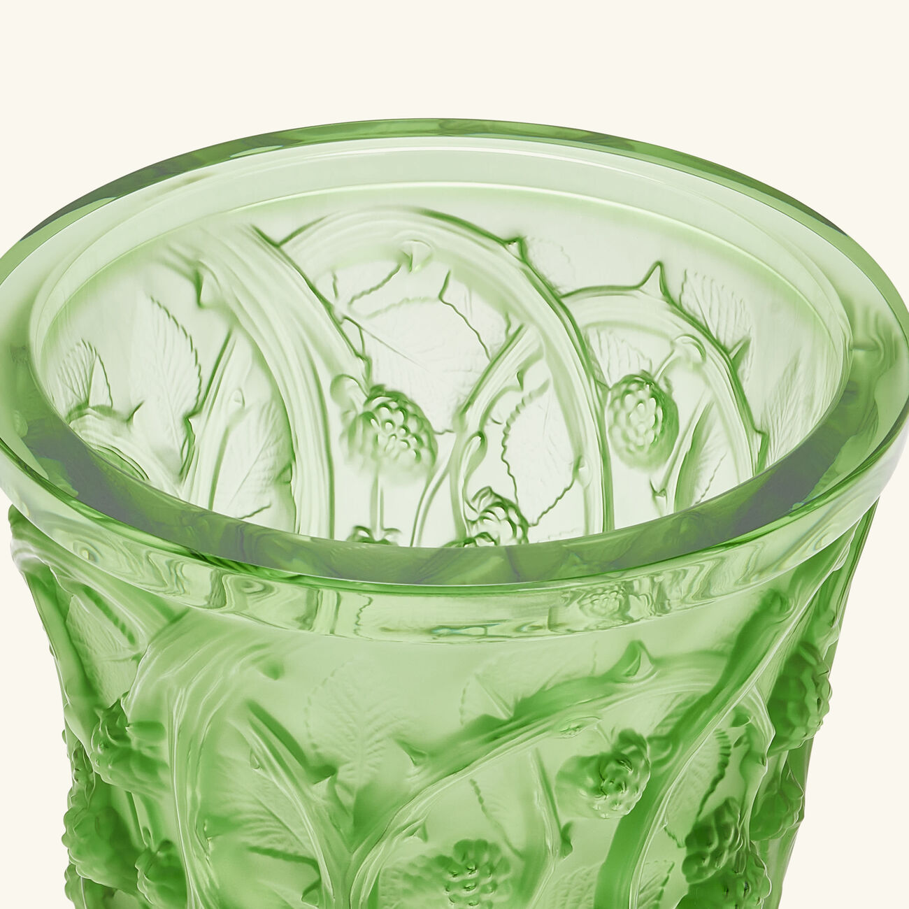 Mures Vase Small Green lalique mures vase small green
