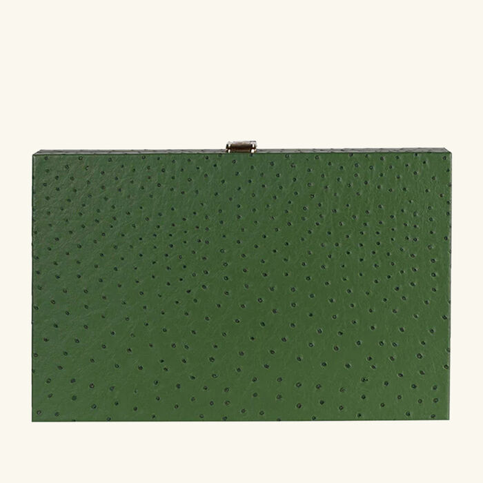 vido forest green ostrich backgammon set
