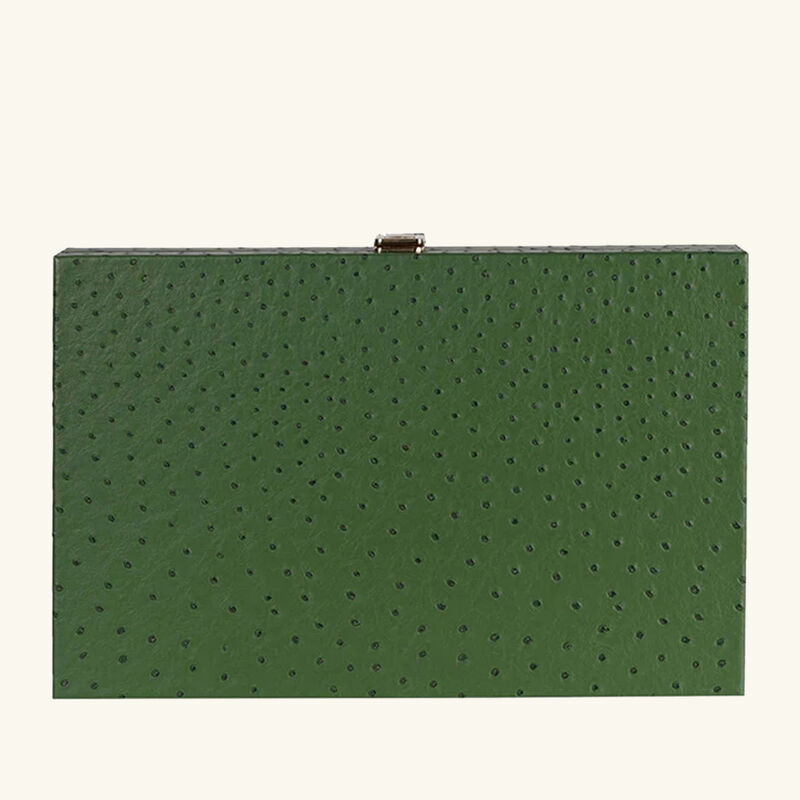 vido forest green ostrich backgammon set