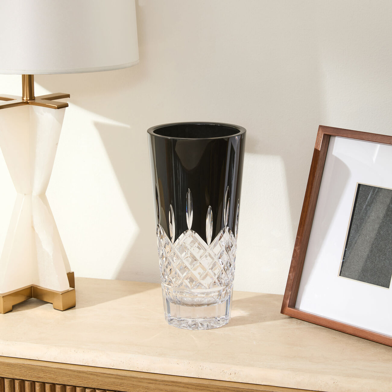Lismore Black Vase Medium Black waterford lismore black vase medium black