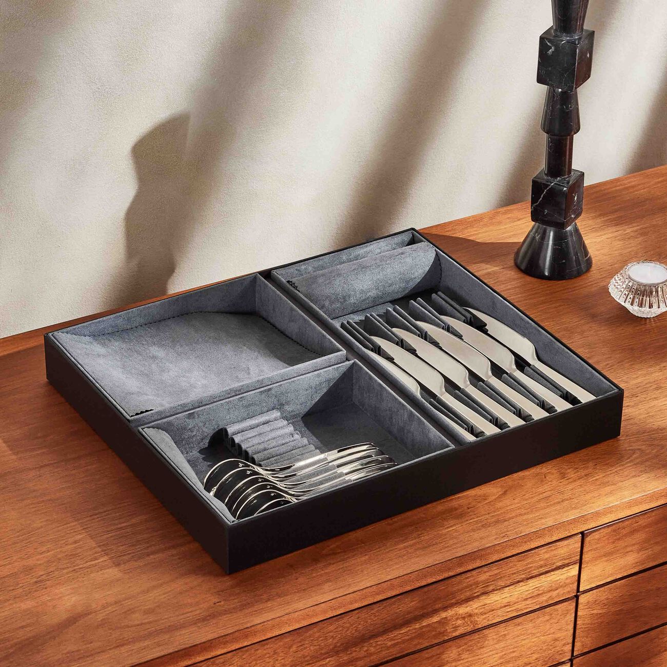 Infini Flatware Set 24 Pieces Silver Plated christofle infini flatware set 24 pieces silver plated