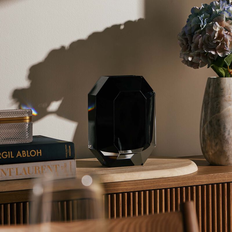 Octogone Vase Small Black baccarat octogone vase small black