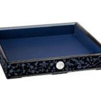 Fleurs De Cerisiers Tray Rectangular Large Blue lalique fleurs de cerisiers tray rectangular large blue