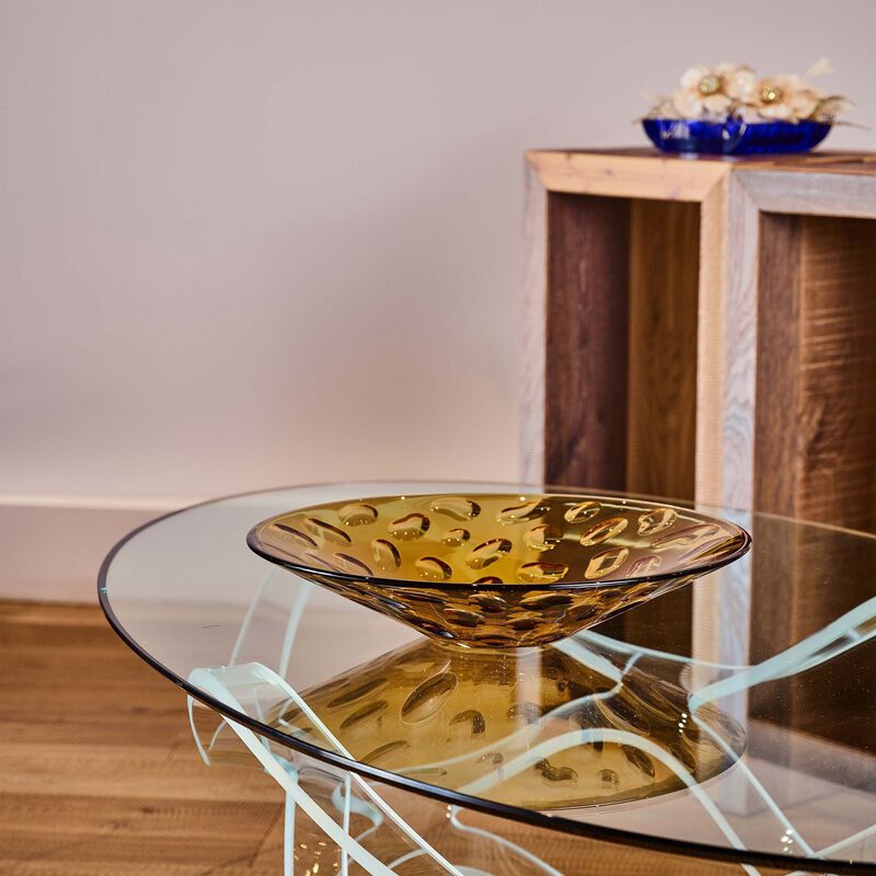 Crystal Open Centerpiece Amber mario cioni c crystal open centerpiece amber