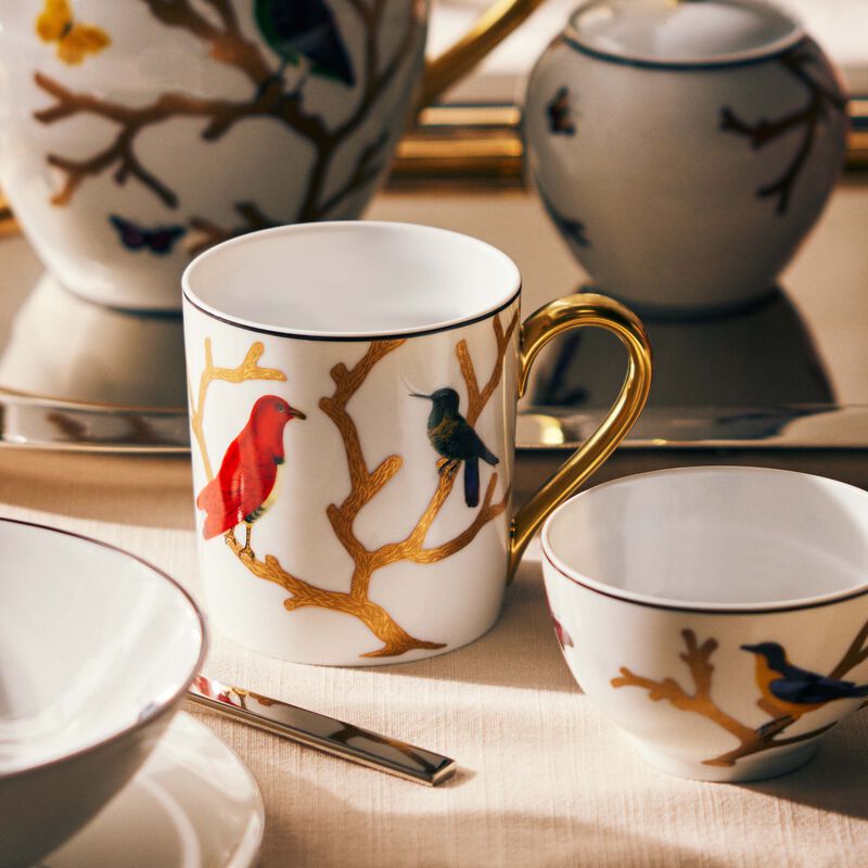 bernardaud aux oiseaux mug gold set of 2