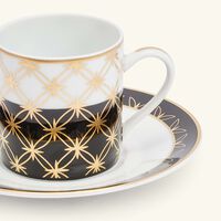 بينتو باريس فنجان القهوة كيوتو مع صحنه باللون الأبيض