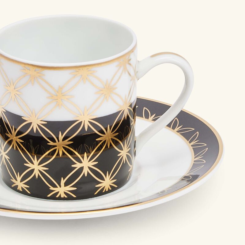 بينتو باريس فنجان القهوة كيوتو مع صحنه باللون الأبيض