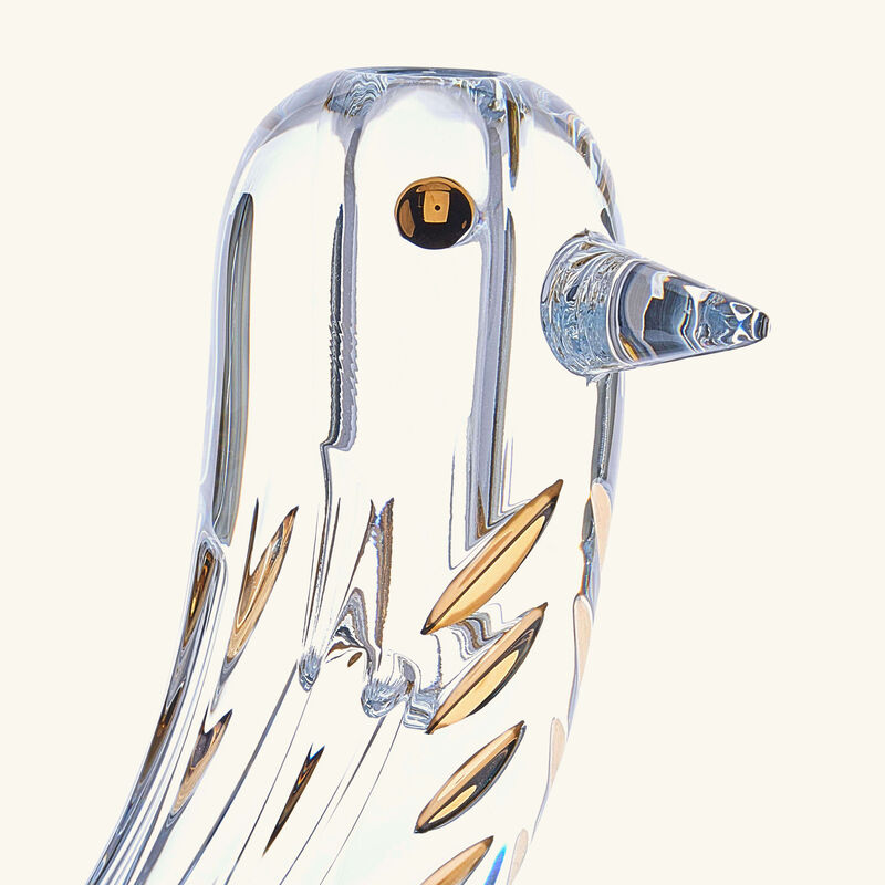 baccarat faunacrystopolis bird bud vase mini clear