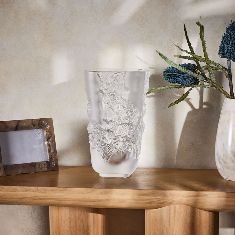 Pivoines Vase Medium Clear lalique pivoines vase medium clear