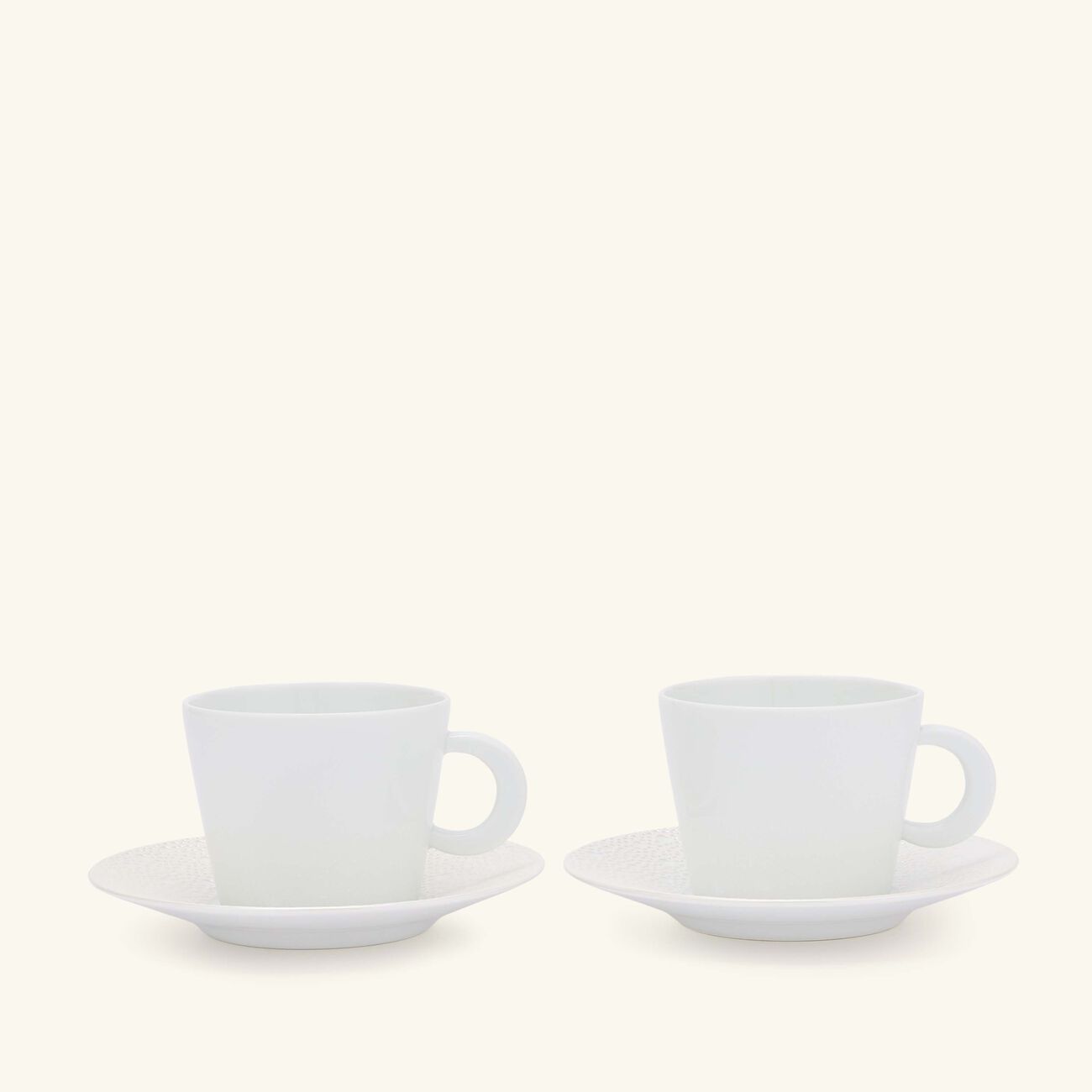 Ecume Tea Cup & Saucer White Set Of 2 bernardaud ecume tea cup saucer white set of 2