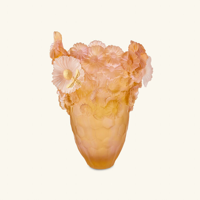 daum or d abeille magnum vase extra large orange limited edition