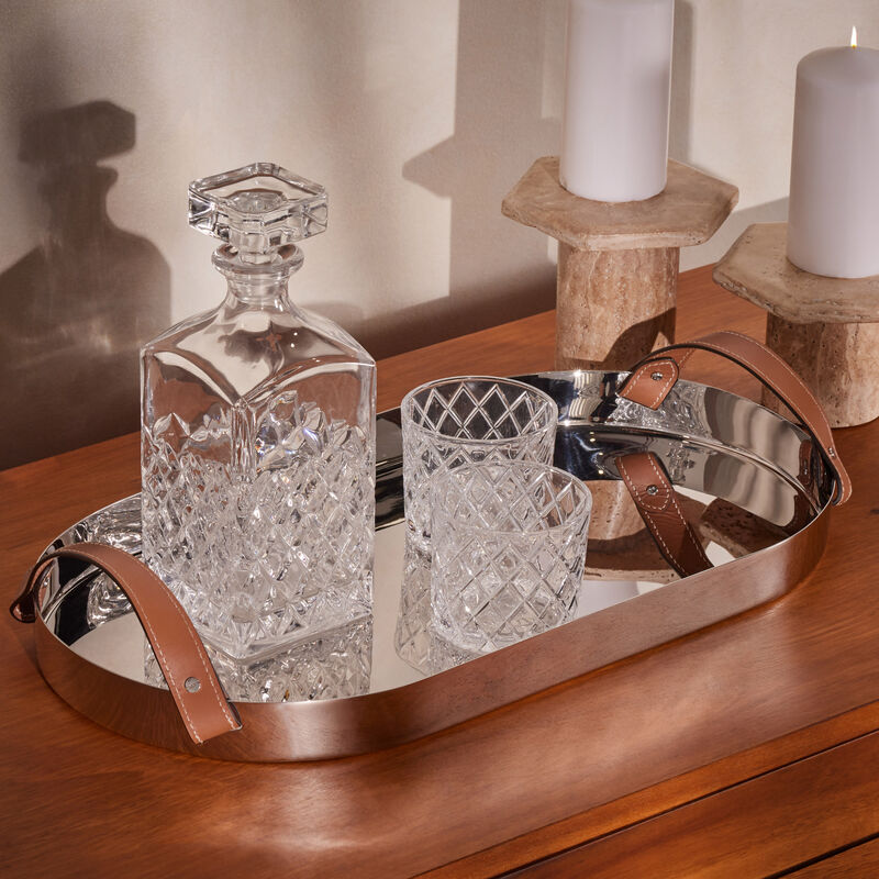 رالف لورين هوم صينية الضيافة وايت مستطيلة كبيرة من الستانلس ستيل