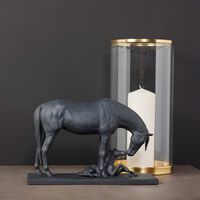 lladro mare and foal sculpture medium black