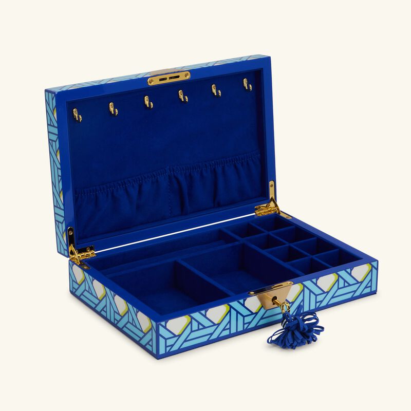 jonathan adler basketweave lacquer jewelry box blue