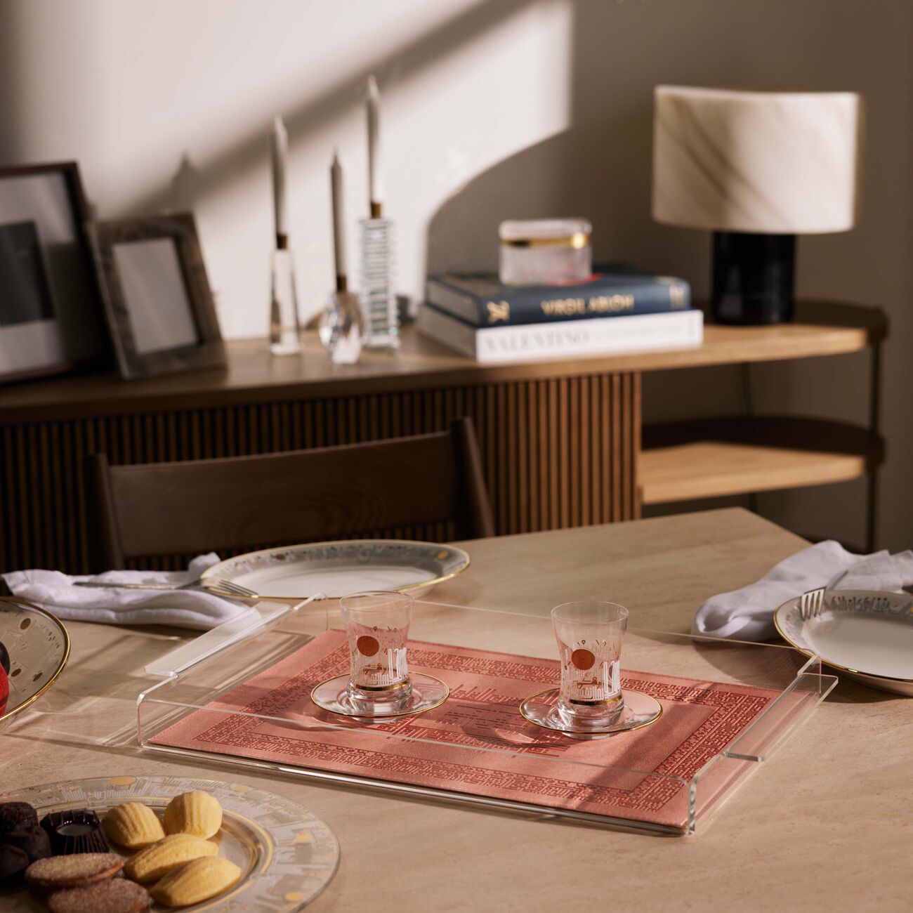 Shafa Serving Tray Rectangular Pink 49x36cm dimlaj shafa serving tray rectangular pink 49x36cm