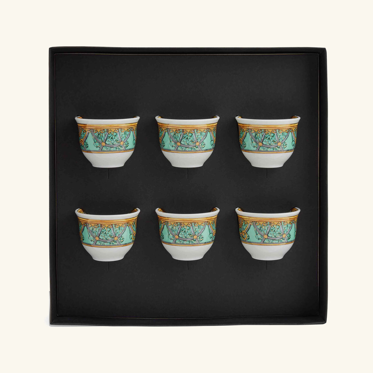 Scala del Palazzo Arabic Coffee Cup Green Set Of 6 versace scala del palazzo arabic coffee cup green set of 6
