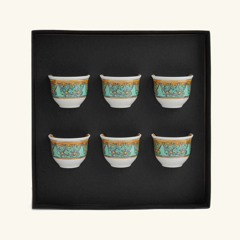 Scala del Palazzo Arabic Coffee Cup Green Set Of 6 versace scala del palazzo arabic coffee cup green set of 6
