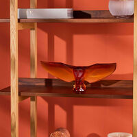 لاليك منحوتة على شكل بومة حظيرة صغيرة صفراء