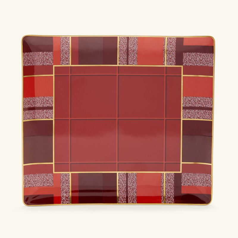 Tartan Tray Rectangular Small Red bernardaud tartan tray rectangular small red