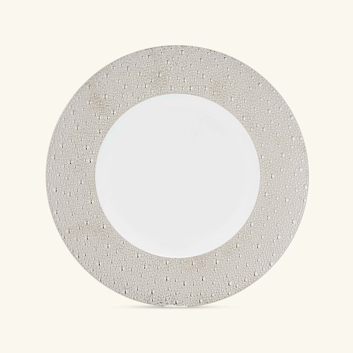 bernardaud ecume serving plate round silver 31cm