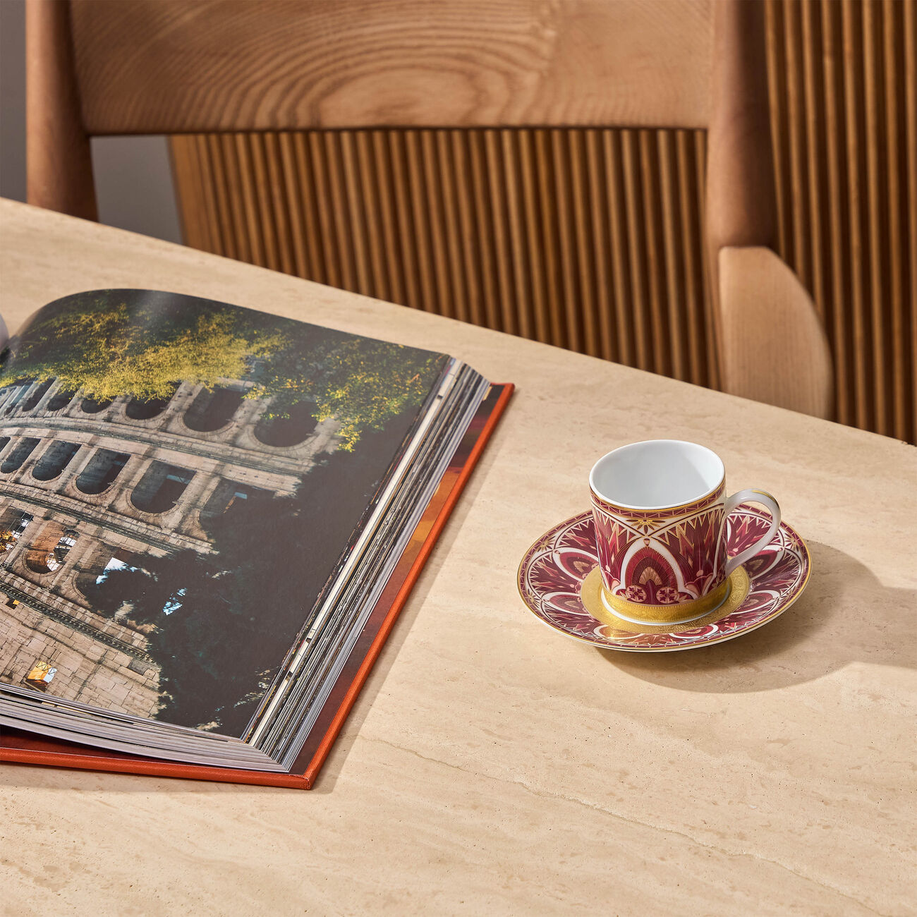 Reves Du Nil Pourpre Coffee Cup & Saucer Red haviland reves du nil pourpre coffee cup saucer red