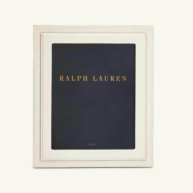 ralph lauren home brennan leather frame white 20x25 cm