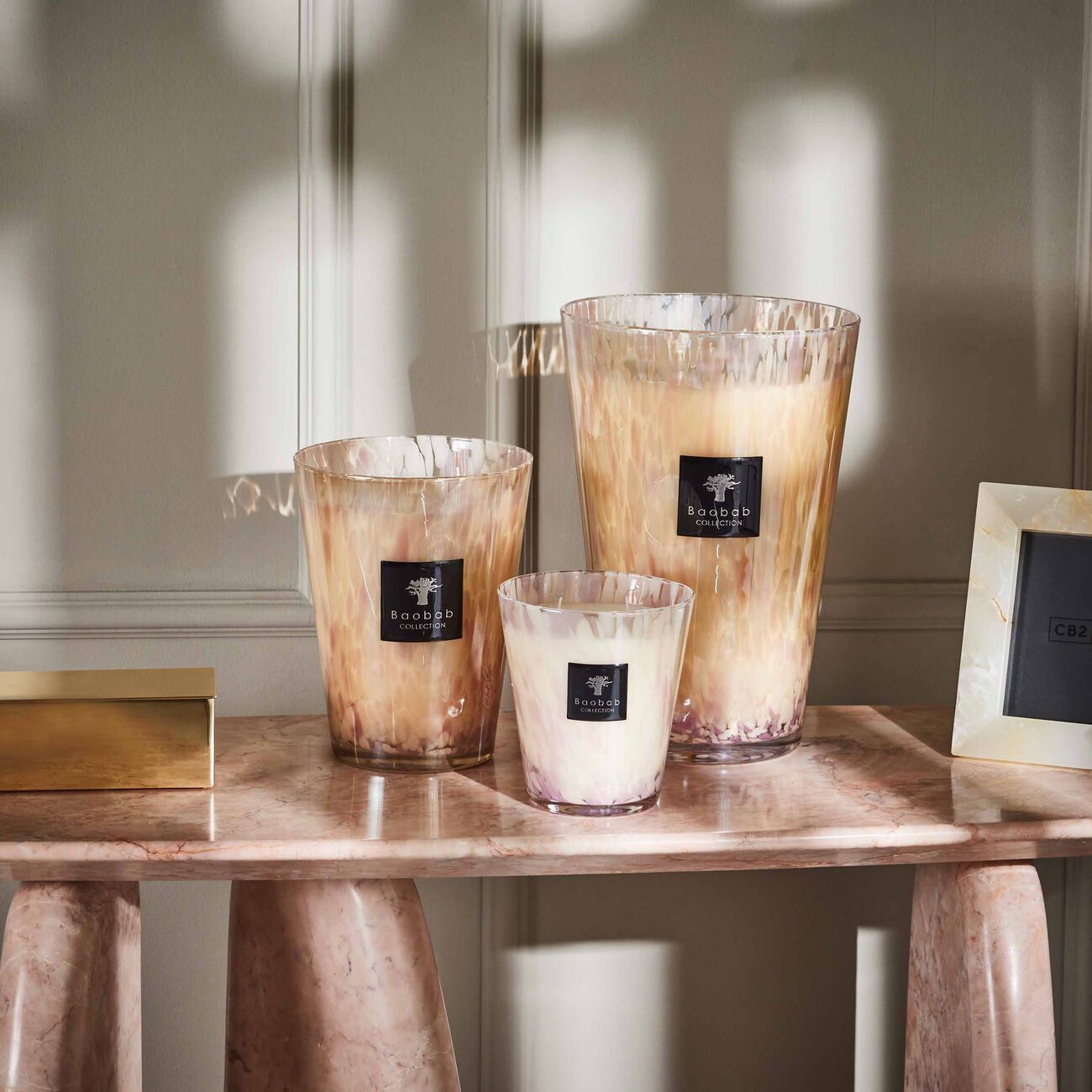 baobab collection pearls white candle max 16