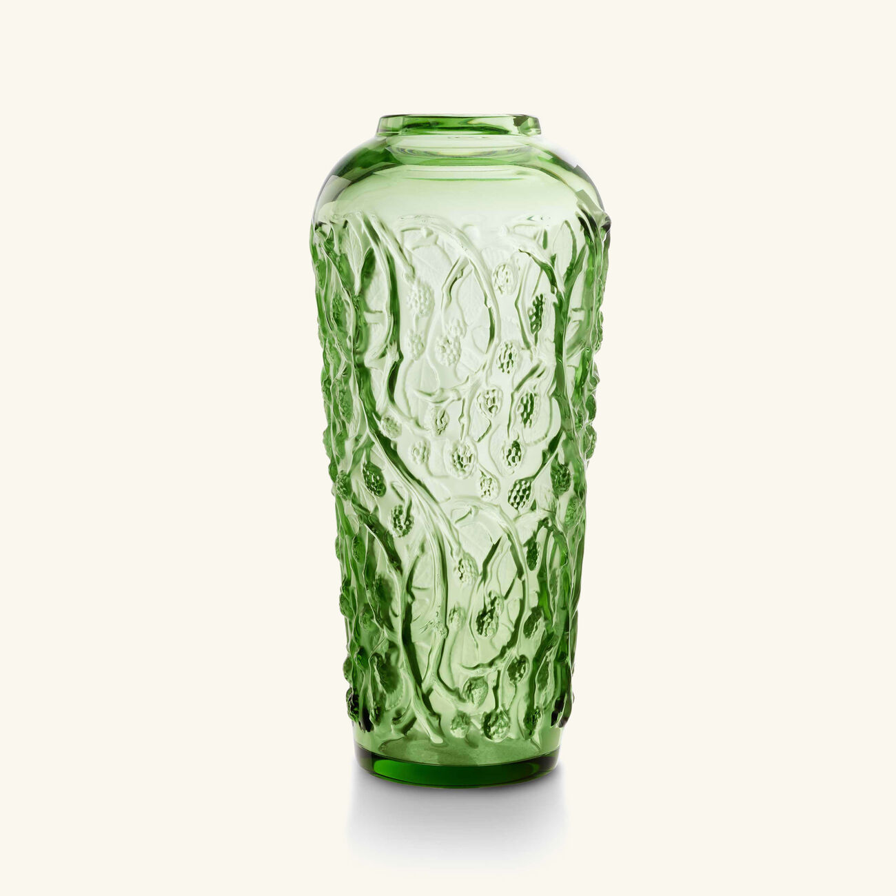lalique mures vase large green limited edition
