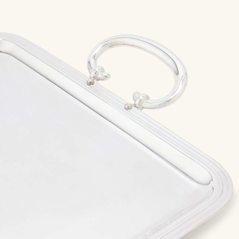 christofle albi serving tray with handles rectangular large silver plated