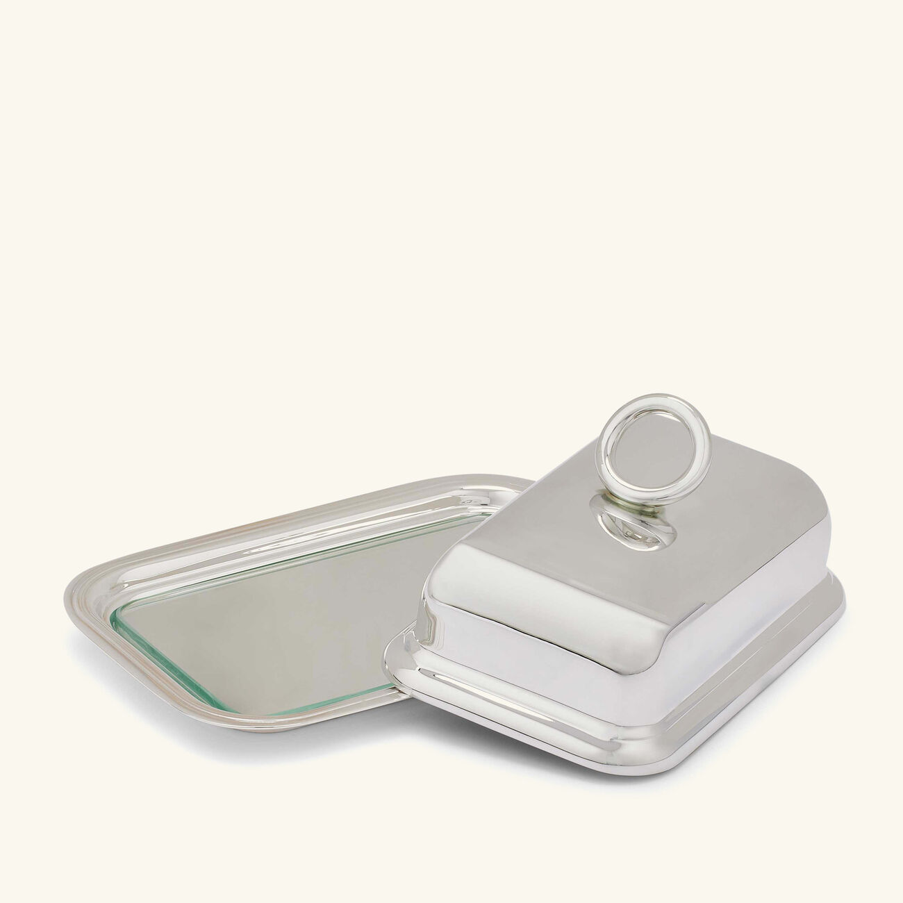 christofle vertigo butter dish silver plated