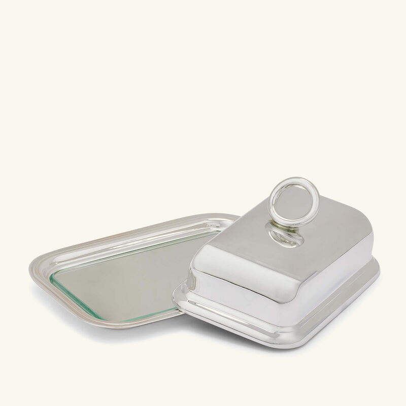 christofle vertigo butter dish silver plated