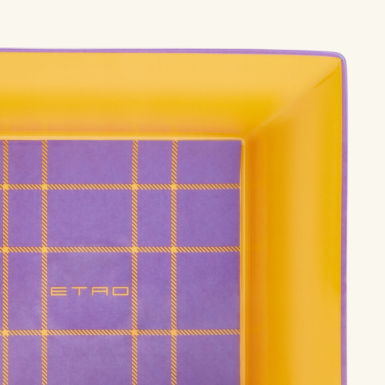 Tartan Trinket Tray Square Small Yellow etro tartan trinket tray square small yellow