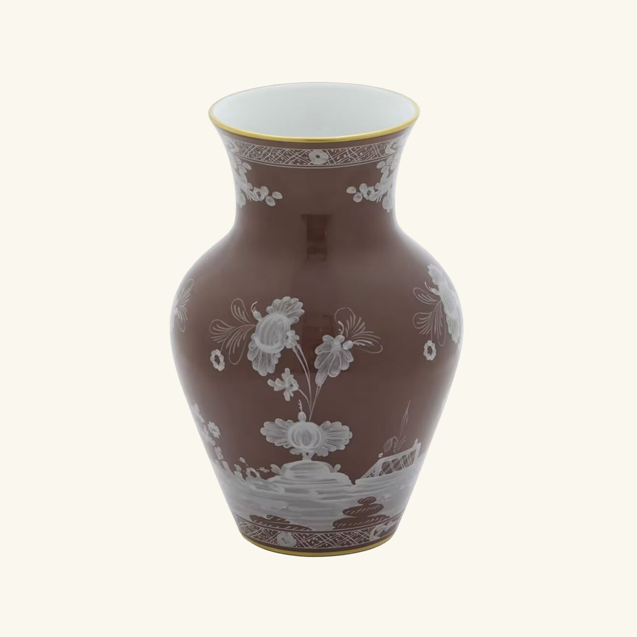 Oriente Italiano Ming Vase Medium Brown ginori 1758 oriente italiano ming vase medium brown